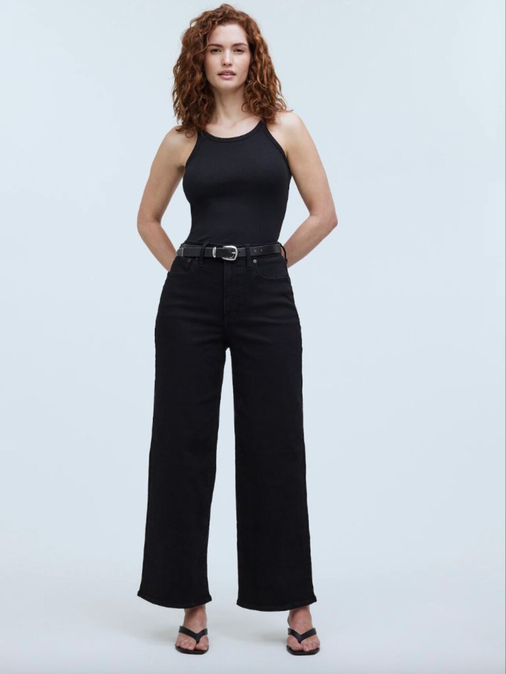 Madewell The Curvy Perfect Vintage Wide-Leg Jean - Black - 25P